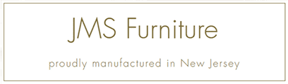 Minimalist logo for MS Furniture in gold lettering.